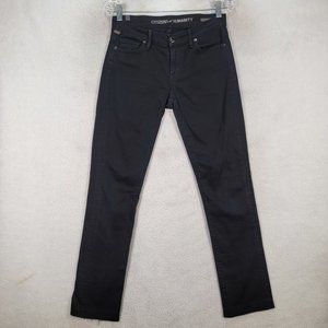 Citizens of Humanity Black Denim Stretch Slim Mid Rise Cigarette Straight Jeans